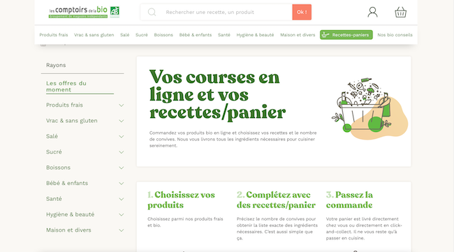 courses en ligne Les Comptoirs de la Bio