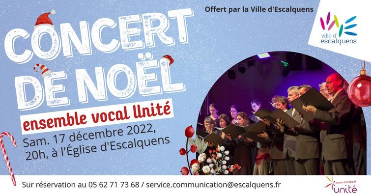 Affiche concert de Noel Ensemble vocal Unité